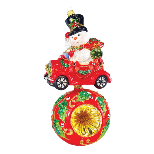 Heartfully Yours CHILLY ZOOMER 20621 Ornament LE 240 Snowman Car Ball Drop