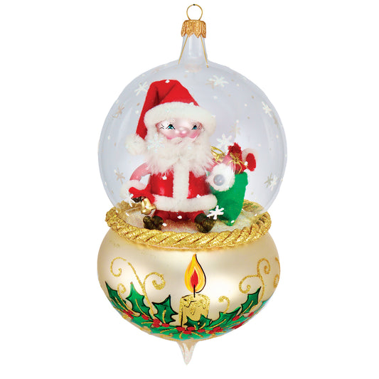 Heartfully Yours HIGH FLYER - GOLD 23588 Ornament LE 120 Santa Globe