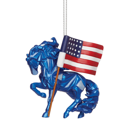 Trail of Painted Ponies 2021 Ornament WILD BLUE - REMEMBERING 9/11 6008368 Patriotic American Flag