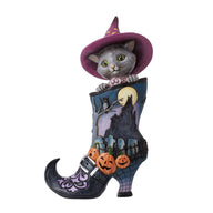 Jim Shore BOOT-IFUL HALLOWEEN 6012750 Witch's Boot with Black Cat Figurine