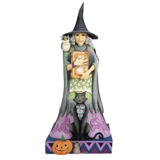Jim Shore WITCH WAY? 6012752 Halloween Two Sided Sweet Spooky Witch Figurine