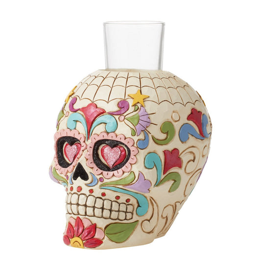 Jim Shore DAY OF THE DEAD SKULL CANDLEHOLDER 6012756 Halloween Calavera