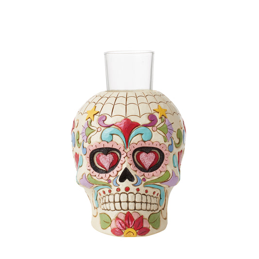 Jim Shore DAY OF THE DEAD SKULL CANDLEHOLDER 6012756 Halloween Calavera