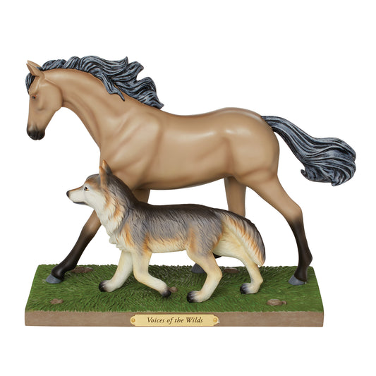 Trail Of Painted Ponies 2023 VOICES OF THE WILDS Figurine 6012765 Mustang Wolf