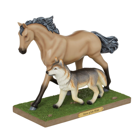 Trail Of Painted Ponies 2023 VOICE OF THE WILD Figurine 6012765 Mustang Wolf