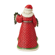 Jim Shore SEASONAL SWAG 6012898 Christmas Santa Poinsettia Figurine